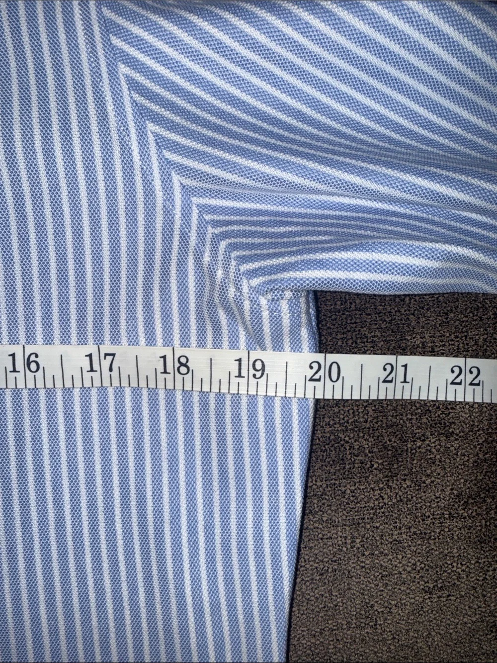 Ralph Lauren Kids Blue White Striped Knit Oxford Button Down Shirt Large L G